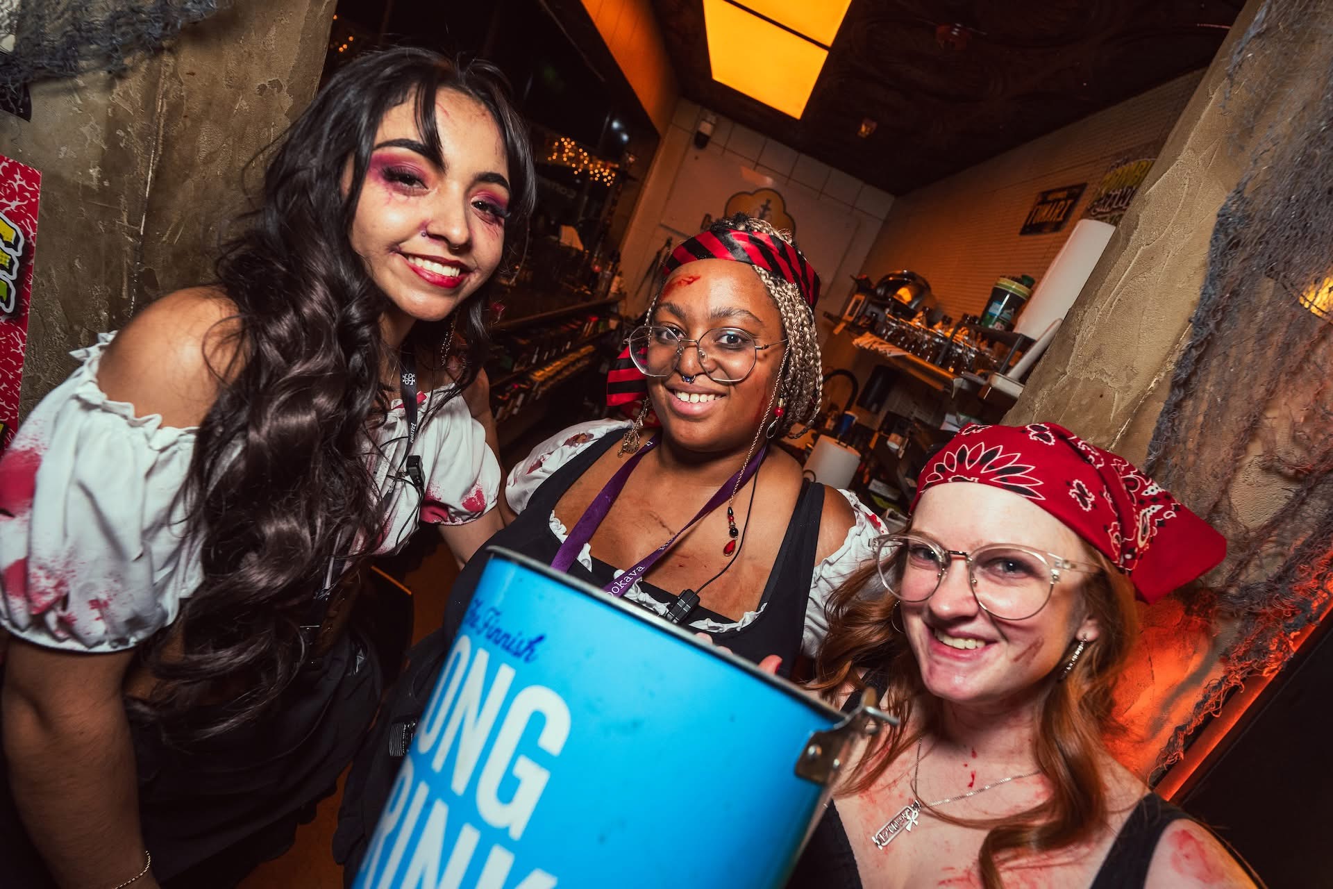 Hookava bartender serving Margarita Day Crawl drinks
