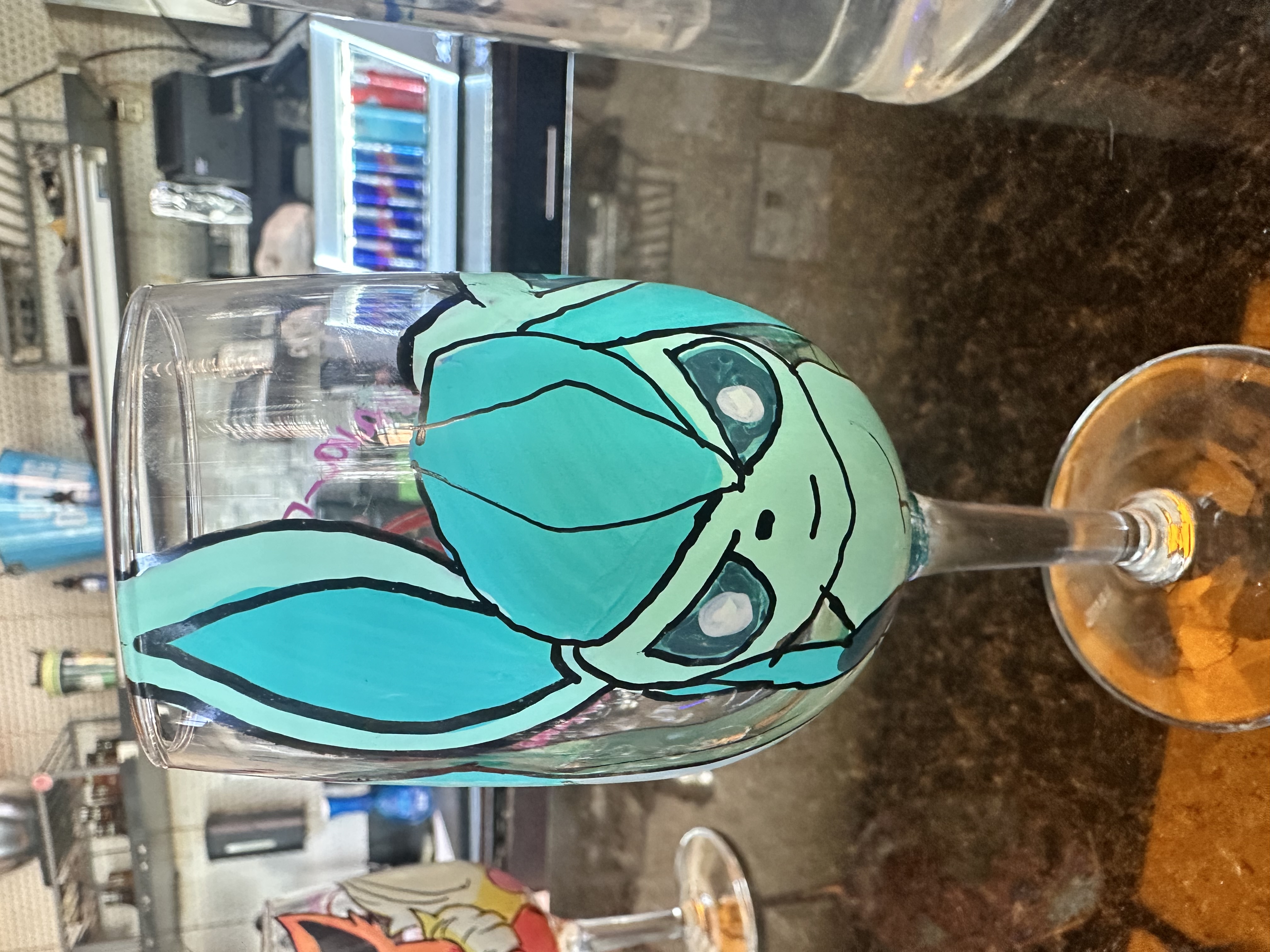 Hand-painted Ursula villain wine glass at Hookava